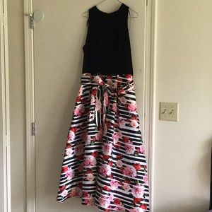 Dress with floral skirt